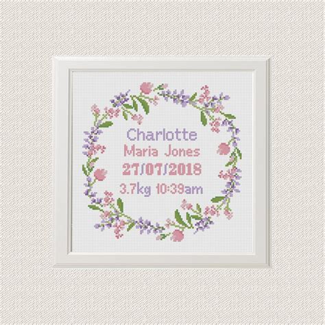 cross stitch birth announcement